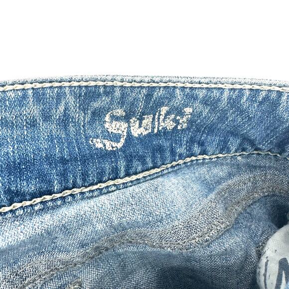 Silver Jeans Size 27x32 Denim Blue Suki Fit Flare Casual Preppy Low Rise 90s - Picture 7 of 9